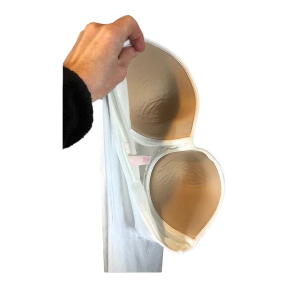 Victoria’s Secret Long White Strapless tube dress built in bra 34 D size medium - Picture 8 of 16